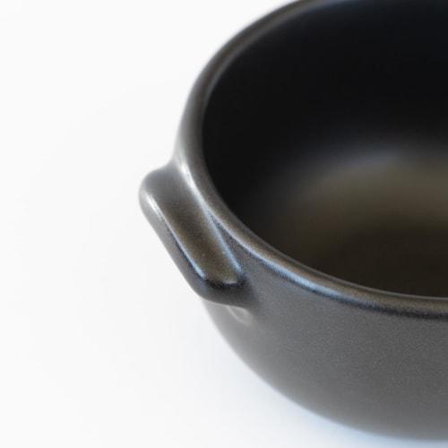 Banko Ware Gratin Dish, Small, Single-serving, Approximately 10cm Diameter, Black Glaze, Heat-resistant, Ceramic, Oven-safe, Microwave-safe, and Dishw