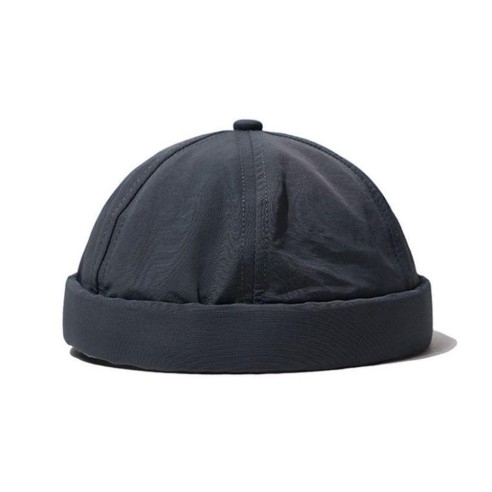 Quick Dry Brimless Hat Lightweight Daily Beanie Mesh Beanie Docker Cap Sailor Rolled Cuff Harbour Hat Casual Skullcap