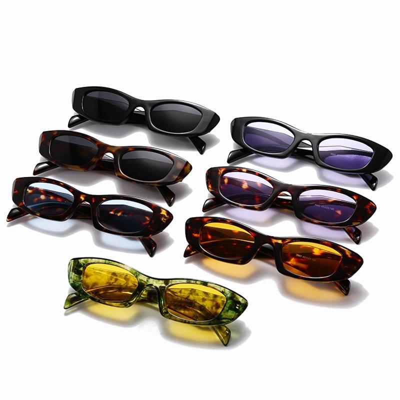  New Ins Popular Fashion Polygon Cat Eye Women Sunglasses Vintage Brand Designer Green Yellow Men Sun Glasses Shades UV400