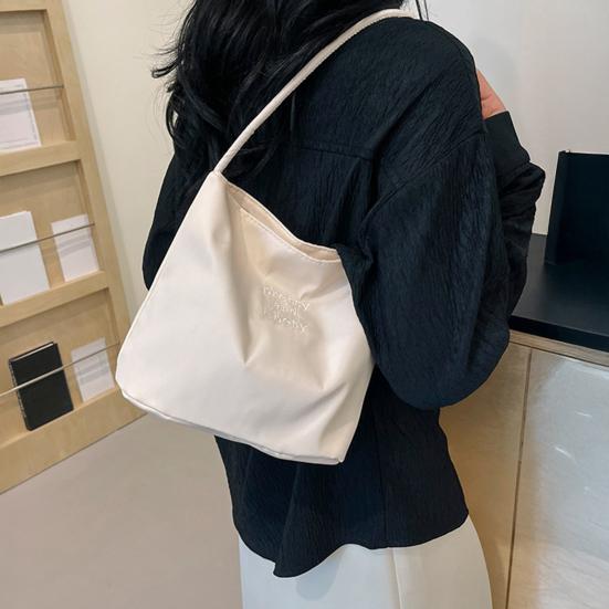 Women's Shoulder Bag Nylon Solid Color Tote Bag Portable Ladies Casual Handbag Commuting Sac for Work Street Daily Outings