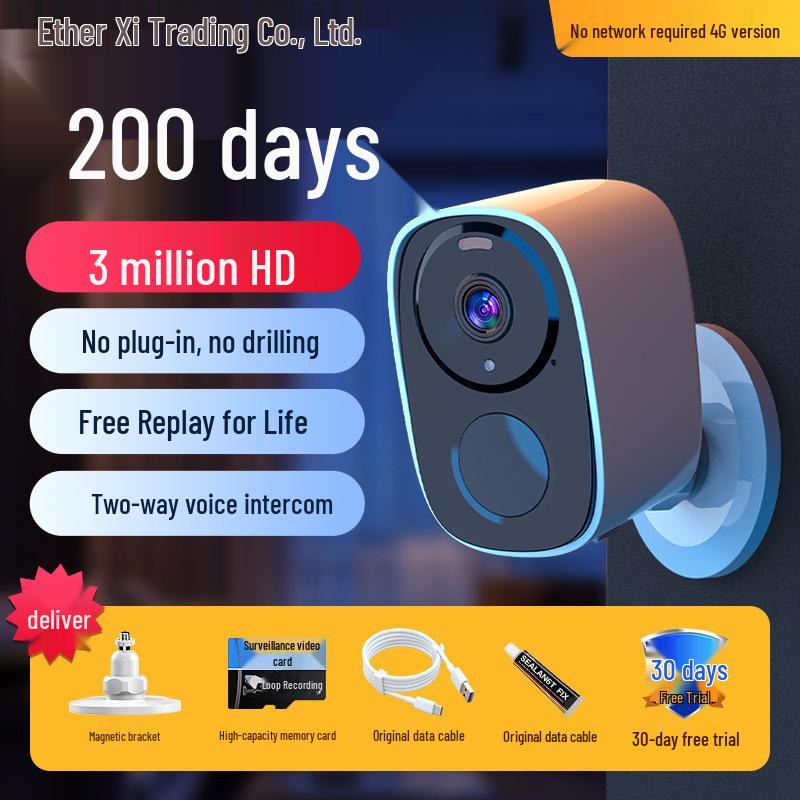 

Wireless Outdoor Smart AI Camera for Remote Doorway Surveillance Without WiFi