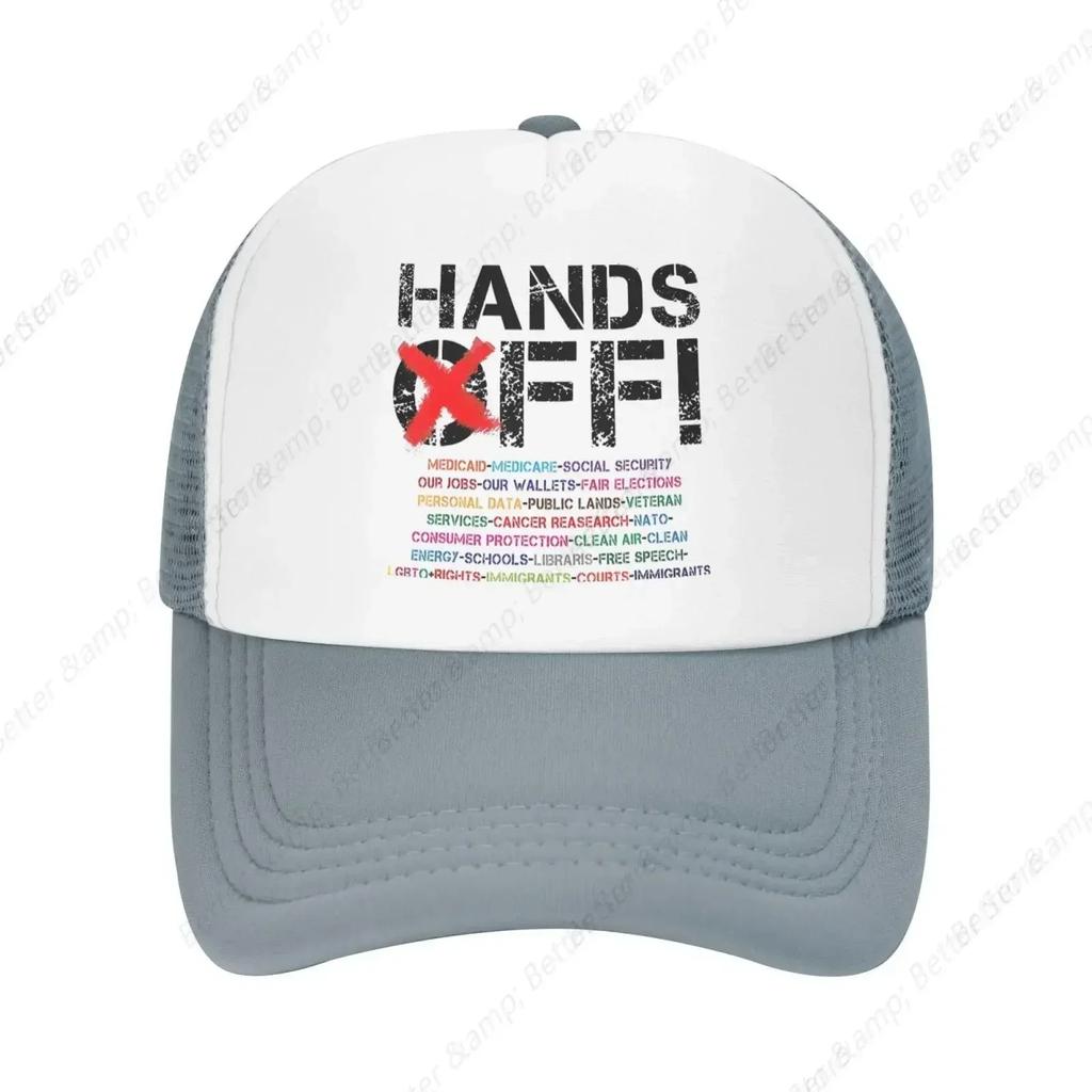 Black Snapback Hats for Men Snapback Trucker Hat for Womens Baseball Hats Hands Off Protest Cap
