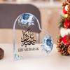 2D Flat, Classic Heart-Shaped Acrylic Eid Mubarak Desktop Decoration Plaque, Suitable for wall Decoration, porch, Room, Villa, accents Home, Hallway,