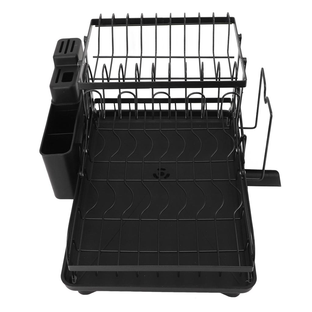 Dish Drying Rack Folding 2 Tier Multipurpose Easy Storage Dish Dryer Rack for Kitchen Countertop