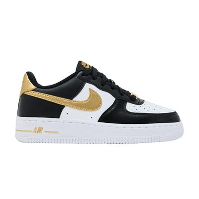 Air Force 1 Low Czarny Biały Metaliczne Złoto (GS)