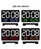 Large LED Digital Alarm Clock - Silent Weekday Display for Living Room