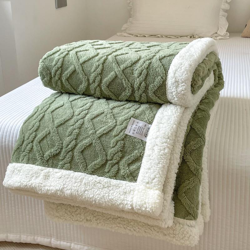 Thickened Winter Blanket Double Sided Fluff Plush Double Layer 3d Bed Sofa Warm
