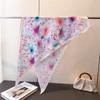 Sweet and fresh triangle scarf imitation silk printing sunscreen shawl tied waist scarf women's silk scarf scarf headscarf scarf