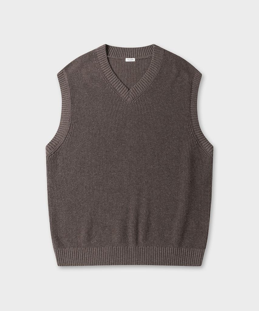 TAILDERN Gould Cotton Wool Knit Vest Brown