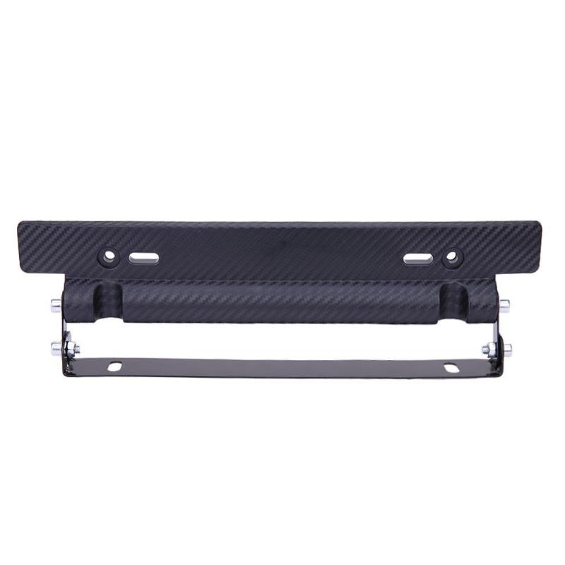 Universal Adjustable Car License Plate Holder Frame Bracket Car Number Racing Carbon Fiber Auto Front Mount Bumper Brackets