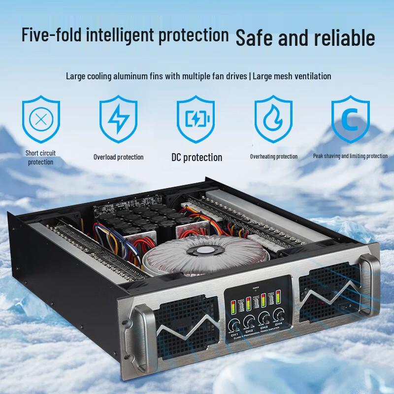 Weishu A-12-41200 Professional Conference Audio Video Power Amplifier (CN version)