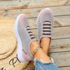 2025 Shoes Female Knitted Women's Vulcanize Shoes Breathable Women Sneakers Mixed Colors Slip On Low Heel Outdoor Casual Shoes