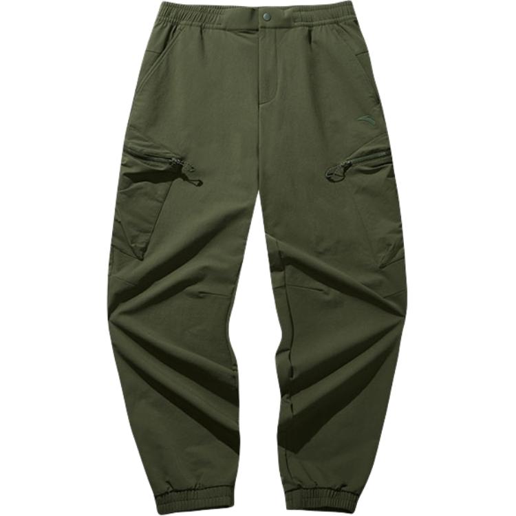 

Anta Comfortable Casual Simple Loose Cuffed Drawstring Sports Long Pants Men bottoms New-Army-Green 152446502N-2 L