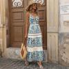 Spring and Summer New Bohemian Vacation Style Suspender Skirt European and American Ethnic Style Print Dress
