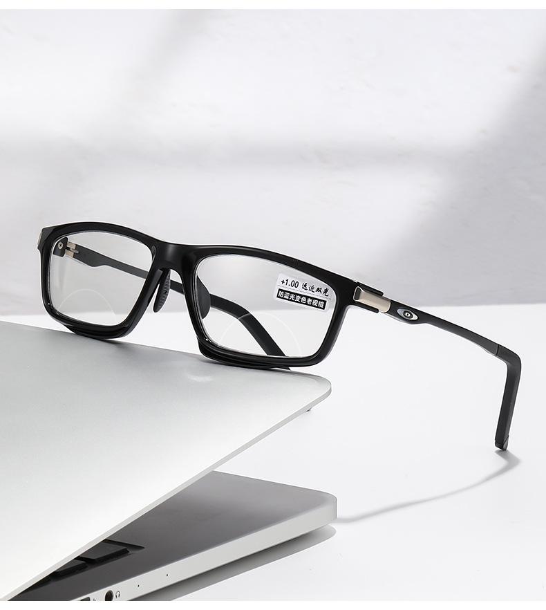 Photochromic Dual-Light Reading Glasses - Trendy Anti-Slip Aluminum-Magnesium Design for Men & Women