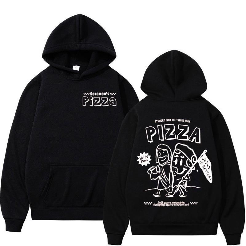 European Size Vintage Pizza Hoodie Set