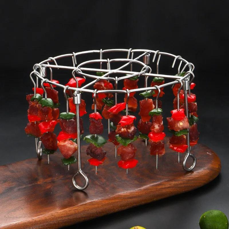 Air Fryer Stainless Steel Vertical Grill Rack Detachable String Grill Vertical Barbecue Skewer Bracket
