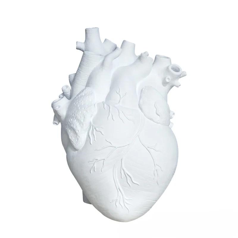 

Black Anatomical Heart Vase Creative Heart Simulation Vase Resin Decorative 4 Color Heart-shaped Potted Flower Vessel Home Decor