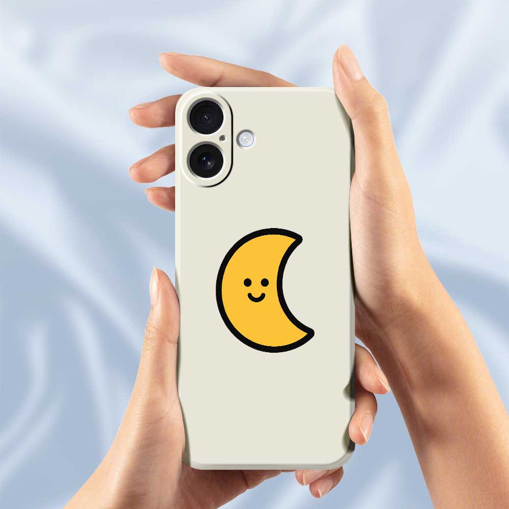For iPhone 17 Case Yellow Moon Pattern Printing Straight Edge TPU Phone Back Cover