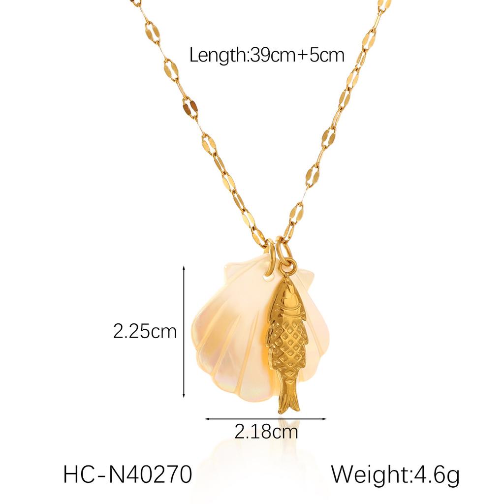 Ocean Seahorse Shell Pendant Necklace Minimalist Collarbone Chain Jewelry