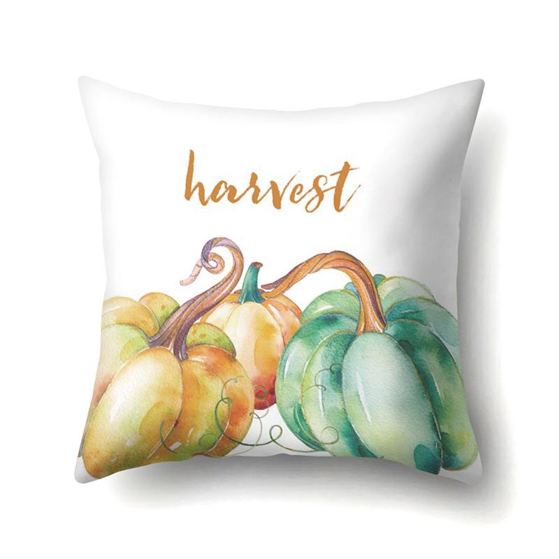 Thanksgiving Pillowcase Blessing Maple Leaf Pumpkin Sofa Cushion Cover Office Home Living Room Pillowcase