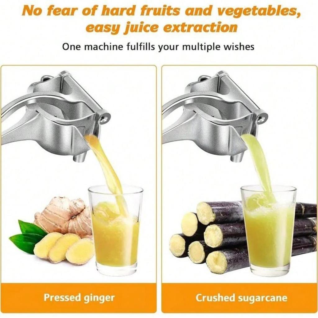 Heavy Duty Manual Metal Fruit Squeezer With Fine Filter, Versatile Juicing Tool For Lemon Orange Apple Watermelon Household Kitchen Use