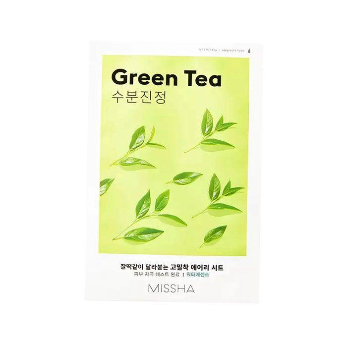 Masque en tissu - Missha Airy Fit - Thé vert - Apaisant - Hydratant - Peaux sèches