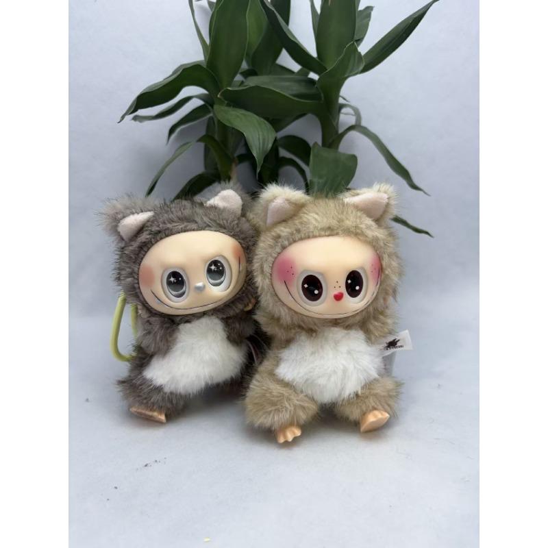 Die Monster Zimomo Braun Eichhörnchen Labubu Anime Figur Plüschpuppen Vinyl Anhänger Puppe Rucksack Anhänger Dekoration Plüsch Kinder Geschenk Repliken