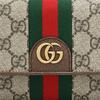 Gucci Ophidia Tre Porcellini Stampa Logo Striscia Web Lunga Patta Tela Pelle Borsa Portafoglio Portafoglio Unisex Beige 557803-9U8KT-8748