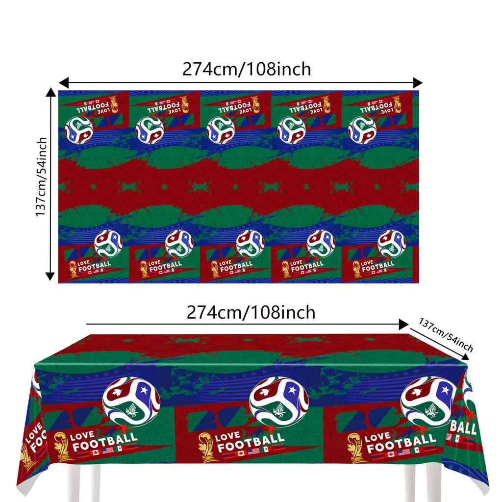 Soccer World Cup Party Supplies Kit 2026 Paper Plates Napkins Cups Decorations Set with Banner Match Theme