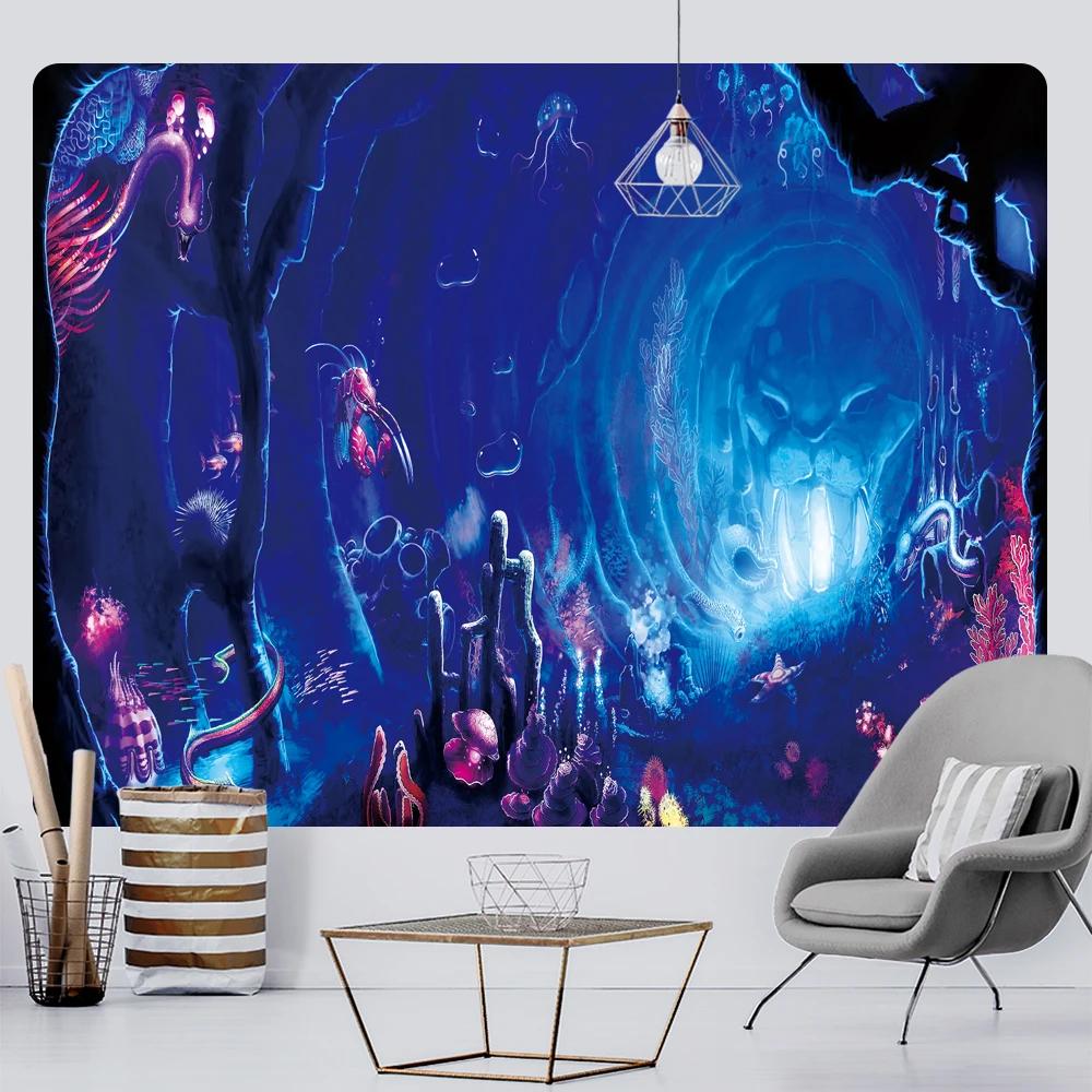 Mushroom Psychedelic Scene Home Decoration Art Tapestry Bohemia Room Yoga Mat Background Cloth