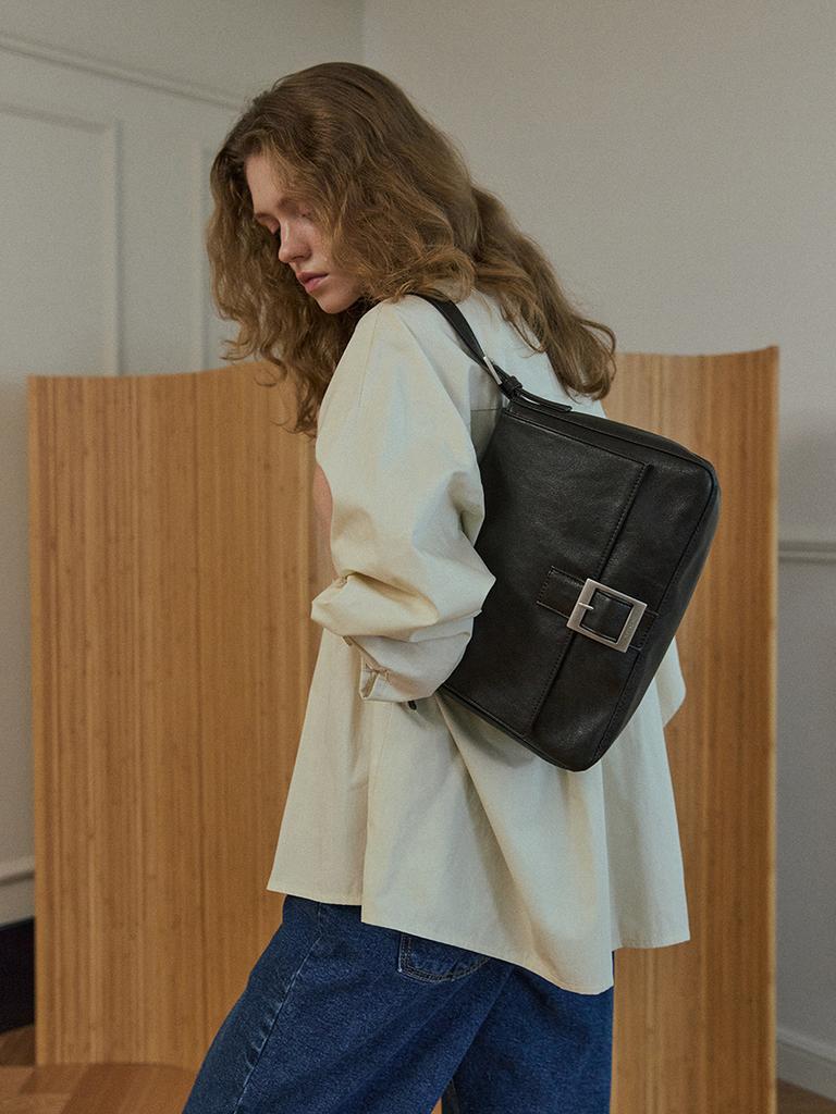 Noische Clasp Bag _ Dark Brown