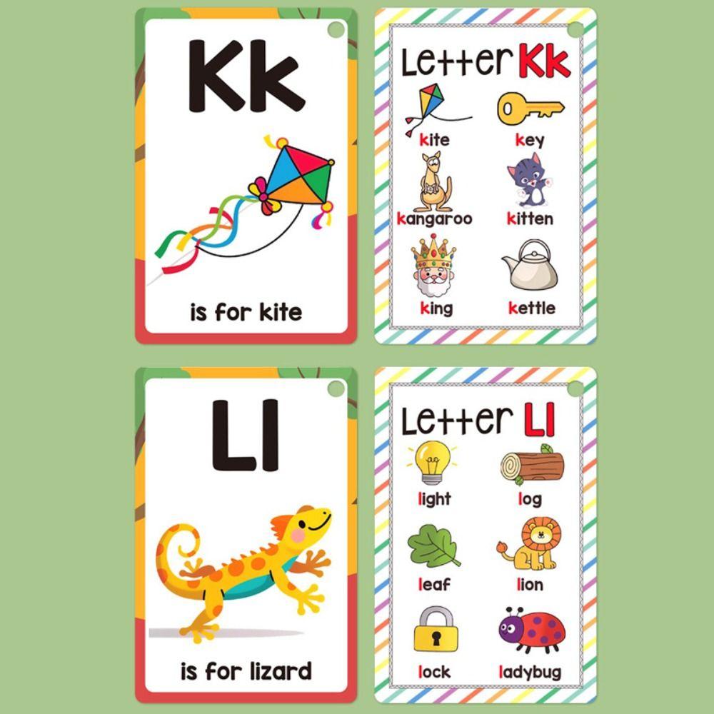 26 Letters Children's Flashcards 156 Words Montessori Learning Cards  Home Learning