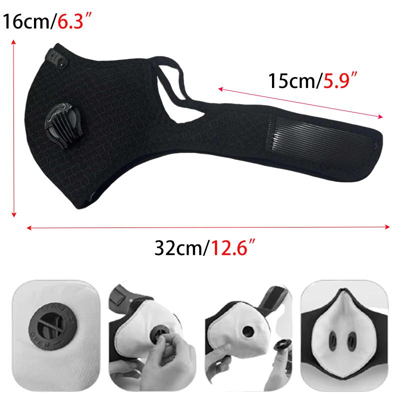 1Pc Sport Face Mask Activated Carbon Filter Riding Mouth Cover PM 2.5 Dustproof Reusable Cardio Sports Mask Cubre Bocas