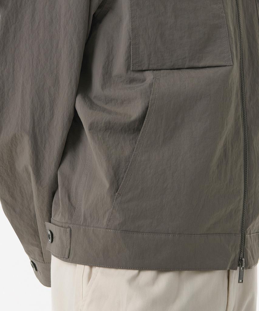 Musinsa Standard Nylon Crease Double Pocket Zip-Up Jacket [Khaki Grey]