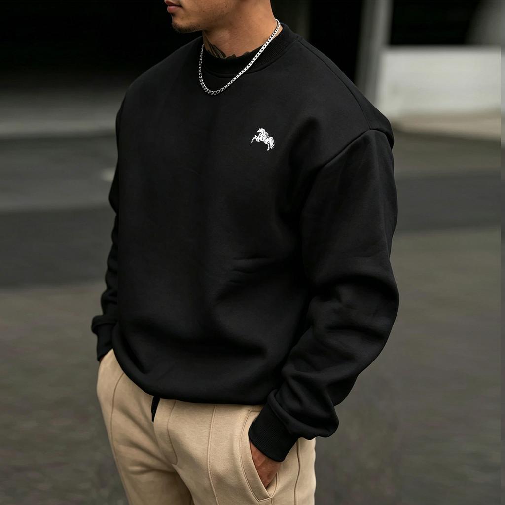 Felpa girocollo unisex realizzata in tessuto morbido e delicato sulla pelle—un capo casual versatile a maniche lunghe adatto a una varietà di occasioni