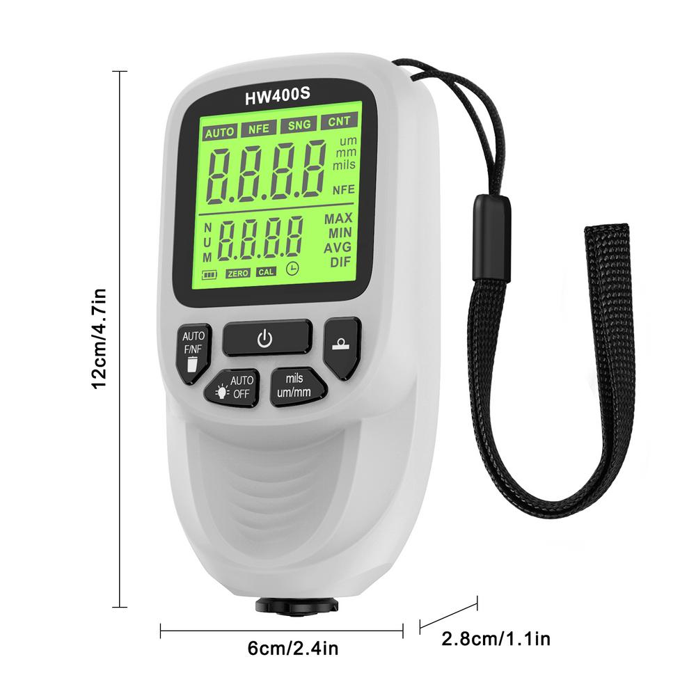 

Тестер толщины автомобильной краски Автомобильный тестер толщины покрытия пленки Толщиномер для покрытия Аксессуары для тестирования покрытия белый
