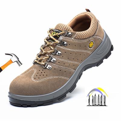 Casual Suede Work Boots for Men Working Husband Sneakers Anti-stab Work Shoes with Steel Toe Anti-slip Lightweight Safety Shoes