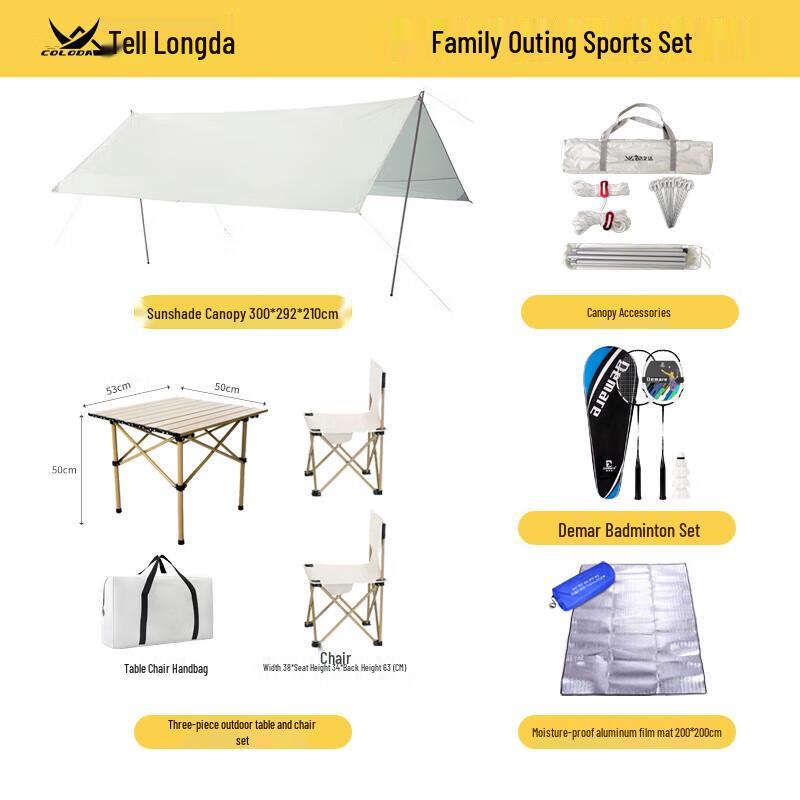 Family Outdoor Tarp & Picnic Play Set