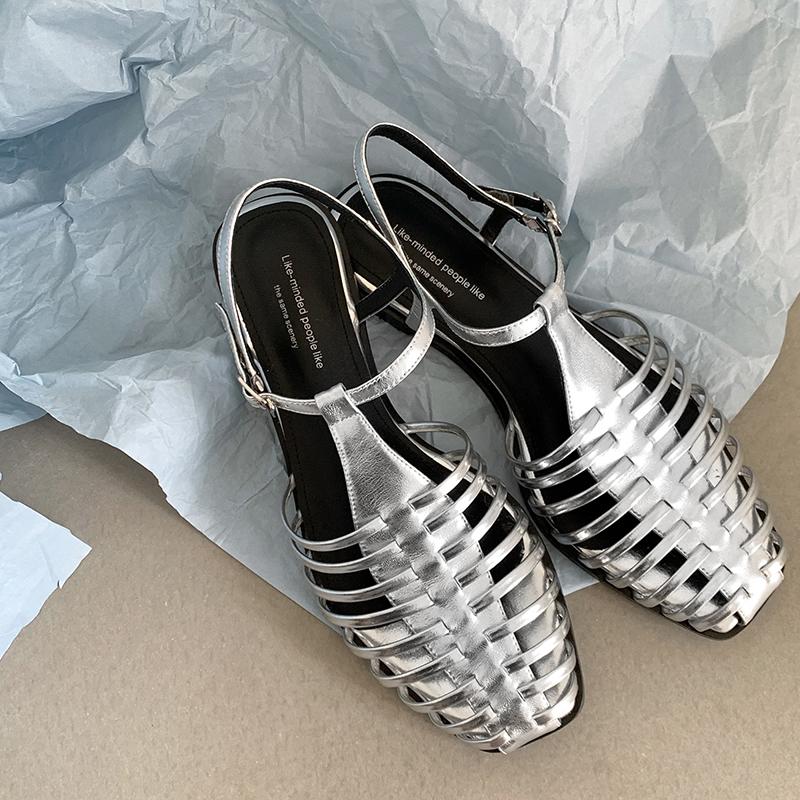 Fashion 2025 New Size 34-40 Women Flats Sandals Fashion Summer Shoes Real Leather Casual Sexy Round Toe Party Daily Dress Sandals Women