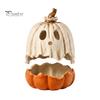 Ornamenti Spettrali Luminosi Decorazione Zucca Fantasma Illuminata di Halloween, Lampada Vintage Staccabile con Statua Spaventosa Candela LED per Tavolino da Cucina Mensola