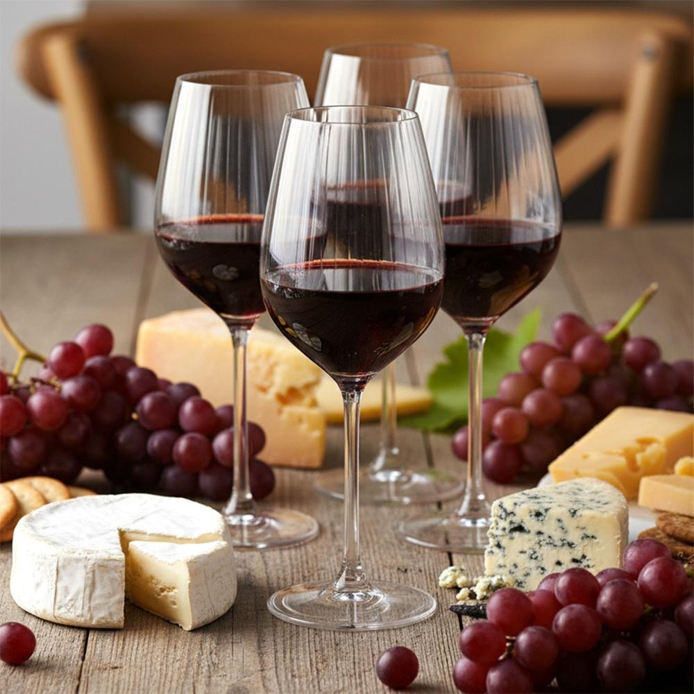 4x Kieliszki do Wina Białego Czerwonego Wody Zestaw Kieliszków 490 ml