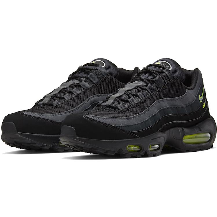 New Nike Air Max 95 Retro Logo Black Grey Volt CV1635-002