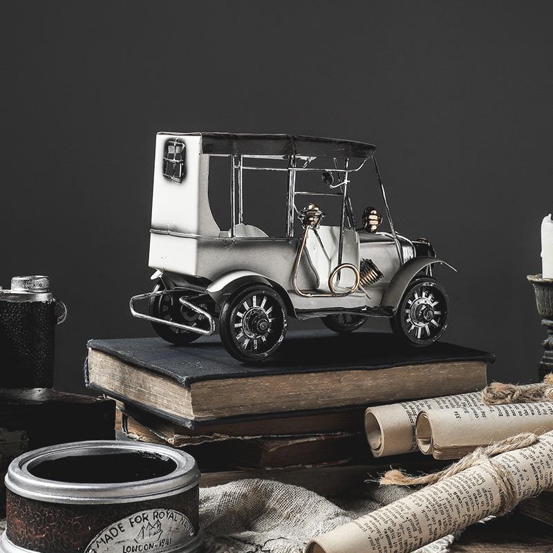 Retro Tinplate European Car Model - Creative Metal Craft Ornament