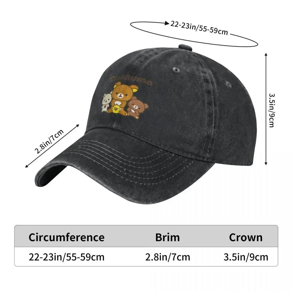 Rilakkuma Logo Casual Baseball Cap Spring Trucker Hat Wholesale Tennis Skate Hip Hop Hats UnisexTeens y2k Cool Baseball Caps