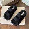 Summer Wear Small Height-increasing Thick-soled Slippers Women 2025 New Velcro Cool Slippers Wear Beach Flip-flops