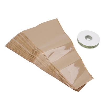 50PCS Flower Wrapping Bags Kraft Paper DIY Floral Packing Sleeves Bouquet Wrap Bags with Ribbon for Wedding Birthday Graduation Anniversary