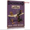 Vintage Dachshund Metal Sign 8x12 Inch Classic Short Legged Dog Wall Art Unique Home Bathroom Decor