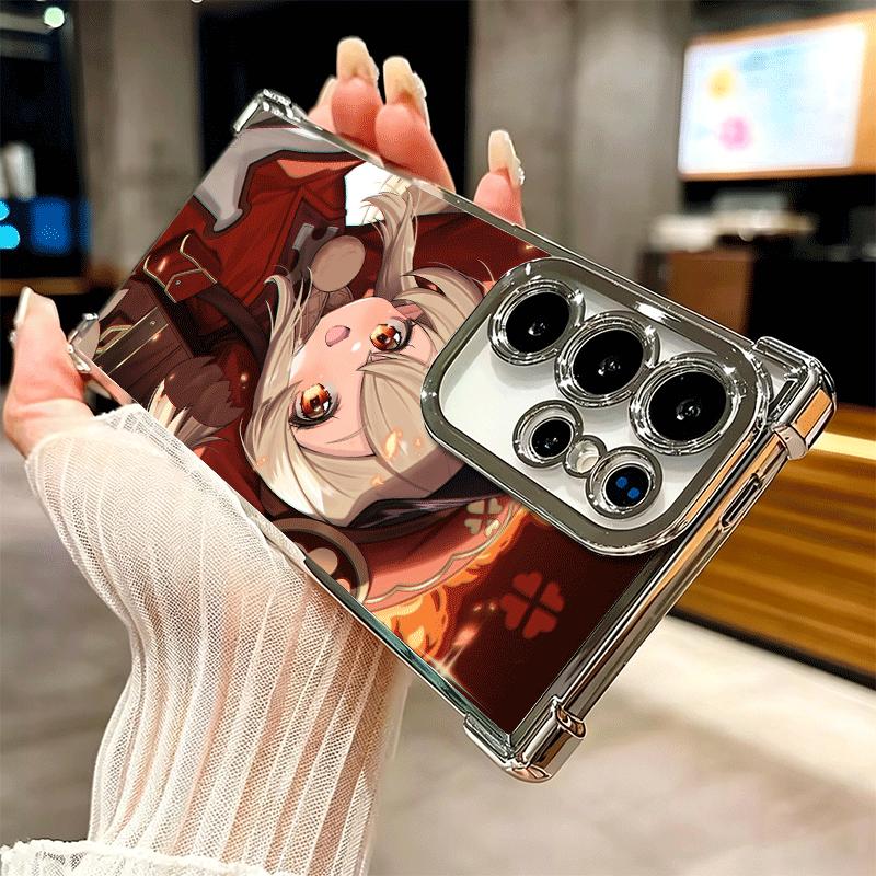 Genshin Impact Klee Plating Phone Case For Samsung Galaxy S24 S25 FE S26 Edge S23 Ultra S22 S21 Plus S20 Anti-Fall Airabag Cover