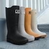 Water Shoes High Rain Shoes Men's Long Rain Boots Velvet Cotton Water Boots Warm Rubber Shoes Fishing